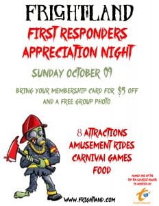 2016 first responders appreciation night at Frightland Haunted House in Delaware