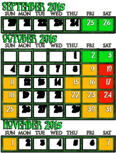 Frightland 2015 Calendar & Dates