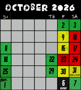 Frightland Haunted Attractions Calendar and Hours 2026